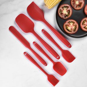 Ensemble de 6 spatules et racloirs en silicone de qualité supérieure, colorées, pour cuisine et pâtisserie, avec brosse à crème - Product Image 4