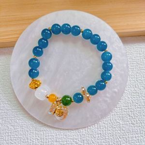 กำไลข้อมือหินอาเกตจีนโบราณแบบเลียนแบบสำหรับผู้หญิง กำไลลูกปัดสีแดงพร้อมจี้รูปน้ำเต้า - Product Image 6