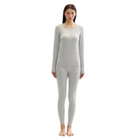 Ensemble de vêtements de détente en bambou personnalisé pour femmes, pyjama en bambou uni, ensembles de pyjama pour femmes automne-hiver