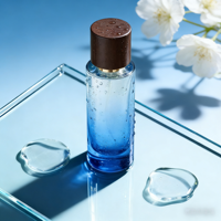 Vente en gros de flacons de parfum vides en verre carrés de 50 ml, emballage de luxe, marque Crystal Fragrance, rechargeables
