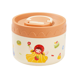Cartoon Round Lunch <b>Box</b> Sealed Lid Portable For Office Students Dormitory Use - Product Image 1