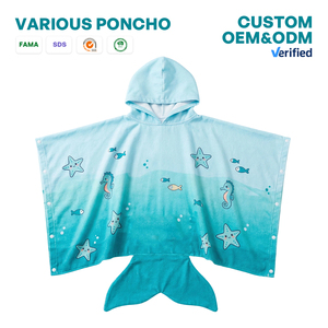 Ujoy Gift Customized <strong>Printing</strong> Changing <strong>Surf</strong> Poncho Swim Robe Quick Dry Microfiber Hooded Beach Towel - Product Image 1