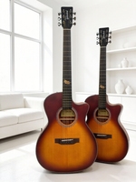 41 Inch Full Size Acoustic Guitar Spruce Top Mahogany Back/Sides Beautiful Sunburst Matte Musical Instruments