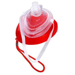 Emsrun One Way Valve Cpr Mask Mouth To Mouth Breathing Respirator Adjustable Strap Artificial Respiration For Frist Aid Training