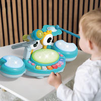 Jouets musicaux d'éducation précoce pour bébé 3 en 1, ensemble de jouets d'instruments de musique multifonctionnels, jouets de batterie de jazz électronique avec microphone