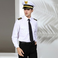 Uniformes de gardien de sécurité, chemises blanches pour pilotes d'avion, vêtements de vol 7XL, vêtements d'aviateur, chemise de travail
