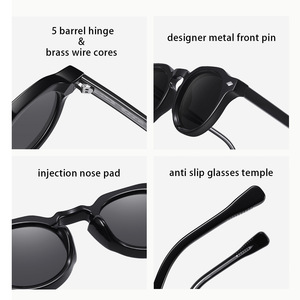 Lunettes de soleil personnalisées de haute qualité avec logo, lunettes de soleil rondes de luxe <span class=keywords><strong>Madoka</strong></span> pour hommes et femmes avec protection UV400 - Product Image 4