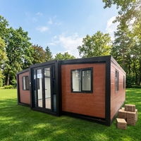 Conteneur d'expédition extensible à double aile, maison modulaire mobile pour villa, camping et bureau
