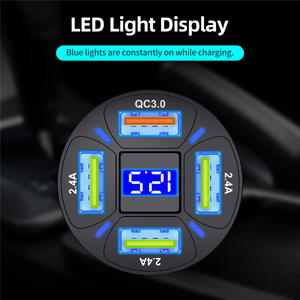 New Arrivals 7A Car Charger with LED Digital <strong>Display</strong> 35W <strong>4</strong> in 1 Quick Adapter <strong>4</strong> USB Port Fast Car Charging Station Charger - Product Image 6