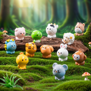 ミニチュア漫画12中国の干支ミニ樹脂動物の置物DIYマイクロ景観ホームテーブルケーキトッパー装飾用 - Product Image 1