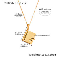 Collar con Colgante de la Serie Sweet Home, Cadena para Clavícula, Chapado en Oro de 18k, Grabado en Acero Inoxidable, Collares con Colgantes de Moda