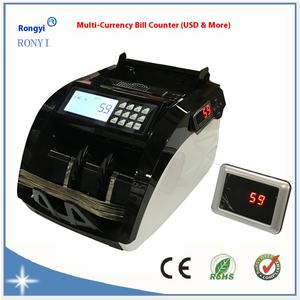 Compteur de billets AL-6100 multidevises Dollar Euro Dollar de Hong Kong Ringgit malaisien Baht thaïlandais Peso Lire Monnaies africaines - Product Image 3