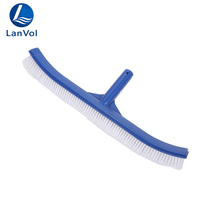 LanWo Hocheffiziente 18-Zoll Bogenförmige Kunststoff-Schwimmbadbürste für Beton- und Vinyl-Liner-Pools Innen-/Außenbereich