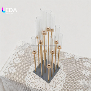 <span class=keywords><strong>Candelabro</strong></span> LEDA en Oferta, de 12 Brazos, Metal Dorado, 1.2 m de Altura, para Mesa de Comedor, Decoración de Bodas - Product Image 2