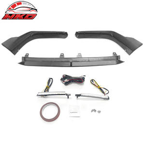 ลิ้นกันชนหน้าสำหรับ Honda Civic 2022-2024 รุ่นที่ 11 สไตล์ IKON สีดำด้าน พร้อมไฟ LED 3 ชิ้น ชุดแต่งคุณภาพสูง - Product Image 5