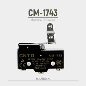 Microinterruptor Eléctrico CM-1743 de CNTD Changde, Directo de Fábrica, Auto-Reiniciable, de Límite de Recorrido con Mango Corto y Rodillo - Product Image 4