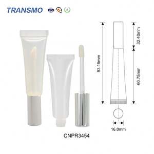 Emballage de tube de brillant à lèvres transparent vide, contenants de brillant à lèvres à presser vides, tubes de brillant à lèvres roses, tube de brillant à lèvres à presser - Product Image 2