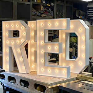 Large LED <b>Letter</b> <b>Lights</b> ABCDE Outdoor Decorative Lighting 2700K Warm White Plastic Marquee Sign for Wedding Party Birthday - Product Image 3