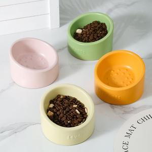 Mangkuk kucing keramik multiwarna desain Modern 2025 perlindungan tulang belakang tengkuk mangkuk makanan tempat makan hewan peliharaan - Product Image 3