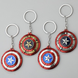 Portachiavi Creativo Serie Marvel Captain America con Ciondolo Scudo Rotondo in Lega - Product Image 1