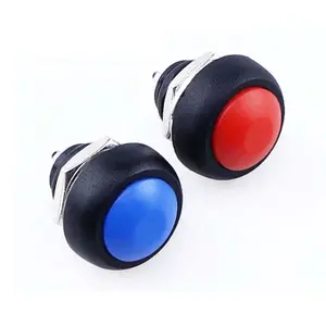 2Pin Mini Switch 12mm 1A waterproof switch pbs33b 12v momentary Push button Switch reset Non-locking pbs-33b