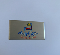Plaque de nom personnalisée en aluminium brossé argenté, étiquette adhésive en relief pour meubles d'extérieur