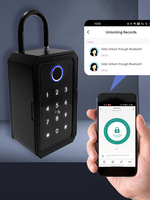 Caja de Seguridad para Llaves Tuya Antirrobo, Montada en Pared, con Cerradura de Combinación y Contraseña, para Oficina, Hogar, Uso en Exteriores, Puerta de Madera
