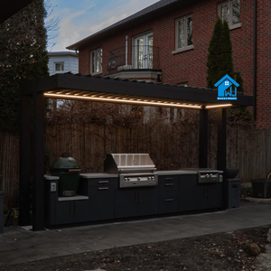 Pergola a Lamelle Personalizzata <span class=keywords><strong>di</strong></span> Lusso, Grande e Moderna, per Giardino Esterno, Facilmente Assemblabile, con Telaio Verniciato a Polvere, Sweet Home - Product Image 1
