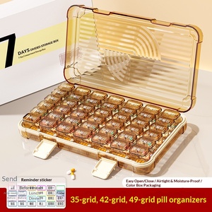 Carefully Selected Portable 7-Day 49-Compartment Large-Capacity Sealed Pill Boxes with Solid Color Design Model <strong>U49</strong> - Product Image 2