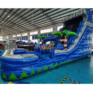 Castillo inflable comercial para niños con piscina, tobogán acuático tropical inflable para patio trasero, casa de brinco acuática comercial. - Product Image 3