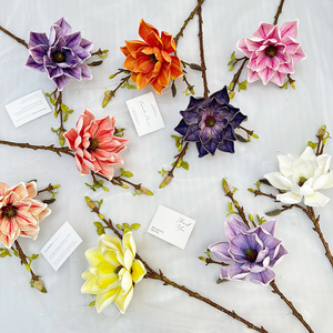 Fábrica de Flores Meiyu, Magnolia Artificial de Seda de una Sola Cabeza, Realista, para Decoración de Bodas y Hogar - Product Image 1