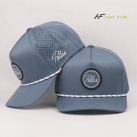 Casquette de golf personnalisée à 5 panneaux, logo perforé au laser, nylon respirant, légère, imperméable, pour entraînement sportif