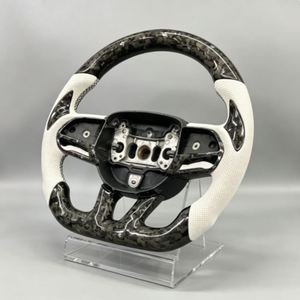 Nouveau produit : Volant en cuir perforé en fibre <span class=keywords><strong>de</strong></span> carbone forgée pour Dodge Challenger - Product Image 2