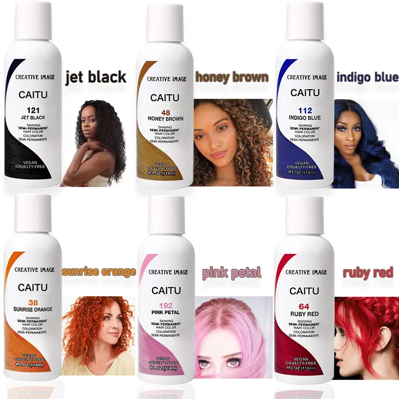 Caitu Haute Qualité OEM ODM Cheveux Colorant Couleurs Semi Permanent Cheveux Couleur Crème