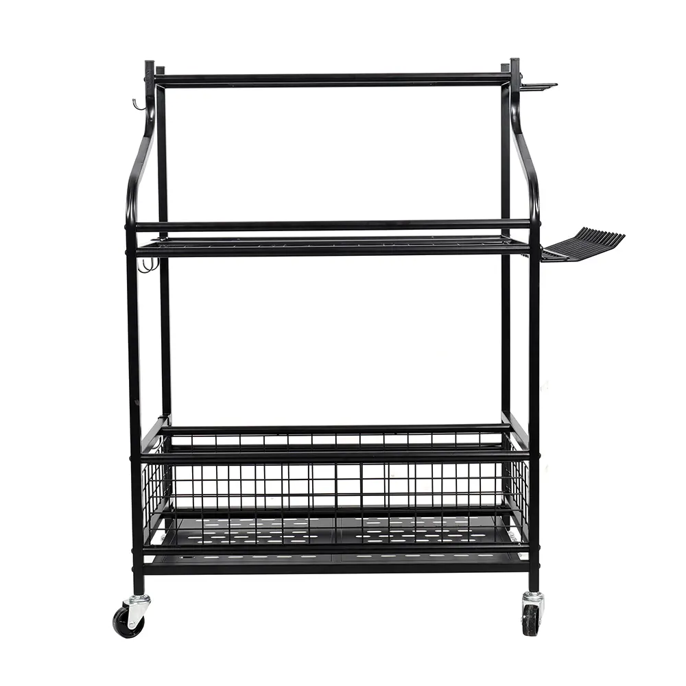 Garden Tool Storage Organizer Tool Cart with Wheels for Garage Tool Stand Holder