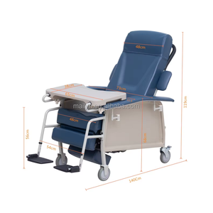 <span class=keywords><strong>Fauteuil</strong></span> inclinable <span class=keywords><strong>médical</strong></span> pour personnes <span class=keywords><strong>âgée</strong></span>s, utilisation en hôpital/clinique, <span class=keywords><strong>fauteuil</strong></span> de soins réglable, table rabattable, roues de 5 pouces, cuir PVC, pratique - Product Image 6