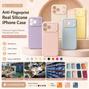 <span class=keywords><strong>Coque</strong></span> iPhone en silicone véritable anti-traces <span class=keywords><strong>de</strong></span> doigts <span class=keywords><strong>personnalisable</strong></span> pour iPhone 17 16 15 14 Pro Max, Housse antichoc en silicone liquide premium - Product Image 1