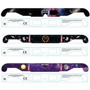 AAS Approved 2024 ISO Certified Solar Eclipse Glasses Customized Design Eclipse Viewing 3D Paper Glasses