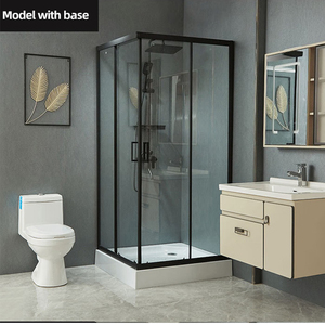 <span class=keywords><strong>Cabine</strong></span> <span class=keywords><strong>de</strong></span> <span class=keywords><strong>douche</strong></span> coulissante d'angle carrée étanche avec receveur en verre trempé pour projets hôteliers - Product Image 4