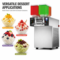 Machine à glace en flocons à 4 bacs pour les boutiques de desserts coréens, les cafés Bingsu, machine commerciale à fabriquer de la glace en flocons