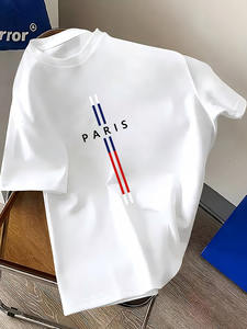 T-shirt d'été pour homme en coton non tissé antibactérien, coupe décontractée, grande taille, imprimé lettres <span class=keywords><strong>Paris</strong></span>, col rond, manches courtes - Product Image 3