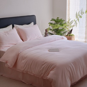   Parure de lit quatre pièces en coton, couleur unie, housse de couette et draps respirants pour une utilisation quatre saisons - Product Image 2