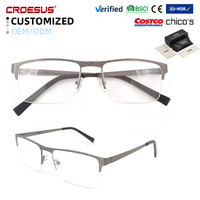 Lunettes de lecture pour hommes de haute qualité, classiques, métalliques, carrées, élégantes, demi-montures, charnières à ressort, grossissantes, pour les voyages et le travail