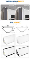 Profilé en aluminium en V pour plafond en plâtre, canal LED encastré, profilé en aluminium pour bande LED d'angle supérieure