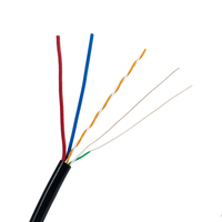 Cable de alimentación de CC de cobre 26awg para exteriores CAT5e Cable de red LAN de 2 pares para exteriores con cable de alimentación para Control