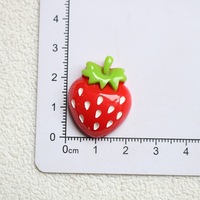 Cabochons en résine 3D en forme de fraise, dos plat, breloques 3D rouge et rose pour nail art, scrapbooking, bijoux et artisanat de maison de poupée