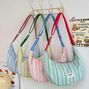 Sac bandoulière décontracté de grande capacité, style simple, sac à dumplings, nylon imperméable, fermeture éclair, polyester, sac pour femmes - Product Image 4