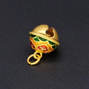 Jincan ancien Faraogold mat <span class=keywords><strong>Setai</strong></span> bleu gouttes d'huile chaîne à la main accessoire en alliage 14*12 cloche pendentif 083 - Product Image 2