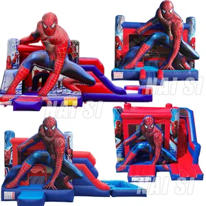 Gonflable gonflable Spider Man moonwalks Spider-Man saut Castle Moon Spiderman rebond House Combo avec toboggan
