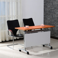 Bureau modulaire pliable double face en métal, table multifonctionnelle pour la formation du personnel et les réunions